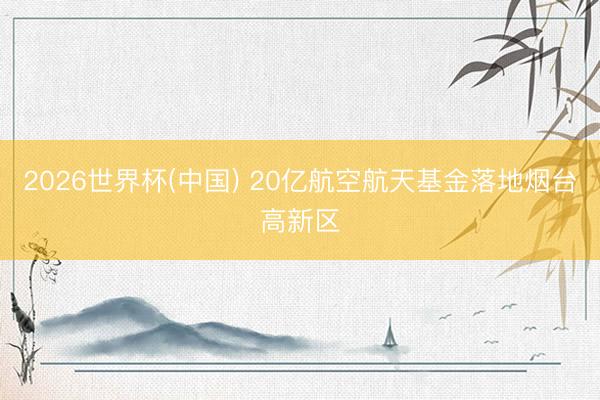 2026世界杯(中国) 20亿航空航天基金落地烟台高新区