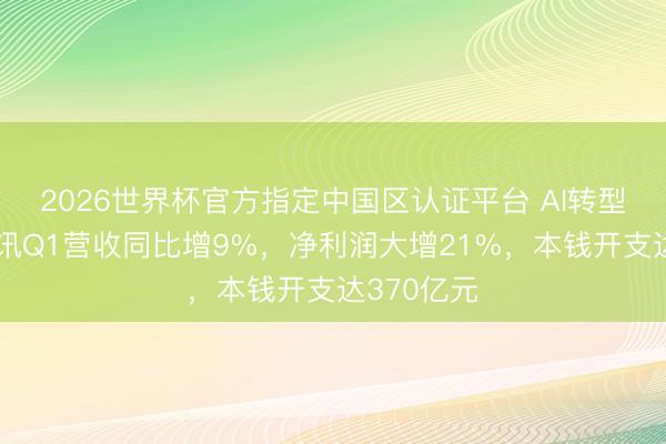 2026世界杯官方指定中国区认证平台 AI转型加速，腾讯Q1营收同比增9%，净利润大增21%，本钱开支达370亿元