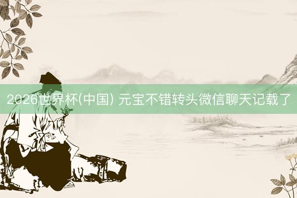 2026世界杯(中国) 元宝不错转头微信聊天记载了