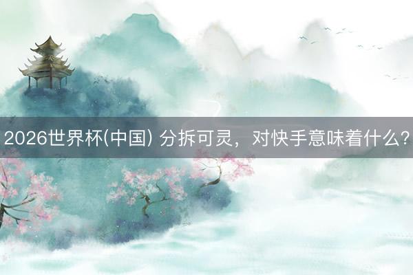 2026世界杯(中国) 分拆可灵，对快手意味着什么？