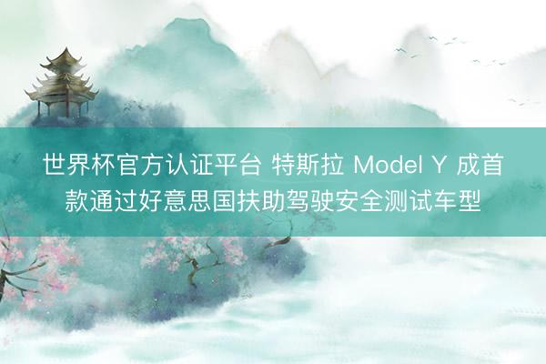 世界杯官方认证平台 特斯拉 Model Y 成首款通过好意思国扶助驾驶安全测试车型
