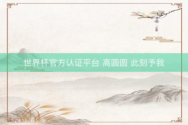 世界杯官方认证平台 高圆圆 此刻予我