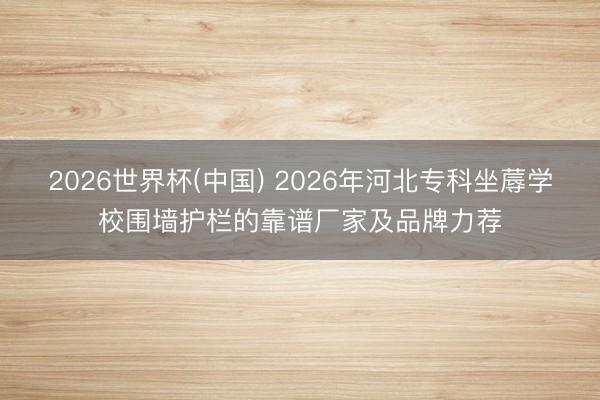 2026世界杯(中国) 2026年河北专科坐蓐学校围墙护栏的靠谱厂家及品牌力荐