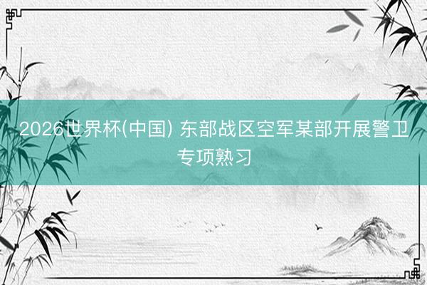 2026世界杯(中国) 东部战区空军某部开展警卫专项熟习