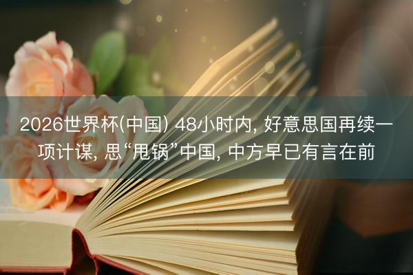 2026世界杯(中国) 48小时内， 好意思国再续一项计谋， 思“甩锅”中国， 中方早已有言在前