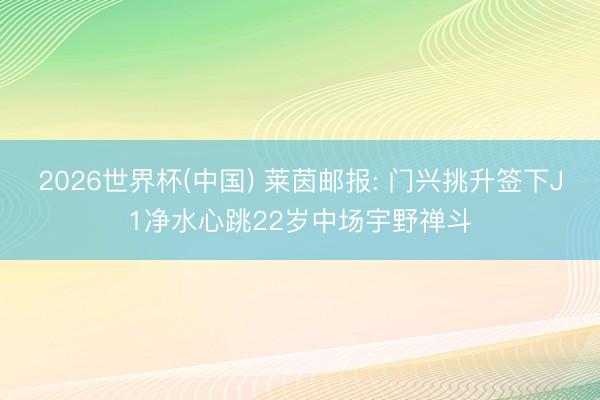 2026世界杯(中国) 莱茵邮报: 门兴挑升签下J1净水心跳22岁中场宇野禅斗