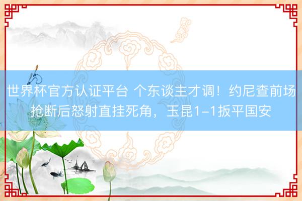 世界杯官方认证平台 个东谈主才调！约尼查前场抢断后怒射直挂死角，玉昆1-1扳平国安