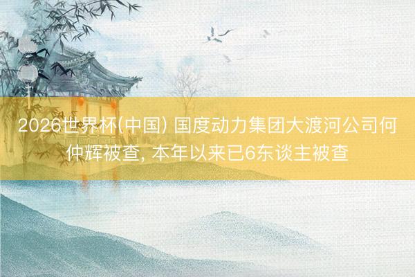 2026世界杯(中国) 国度动力集团大渡河公司何仲辉被查， 本年以来已6东谈主被查